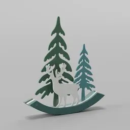 Wooden Christmas Deer Ornament