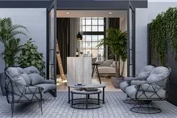 View of the terrace of a luxury townhouse