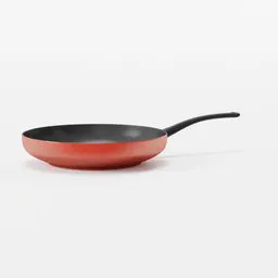 High-quality 3D model of a modern cookware skillet, optimized for Blender use, with realistic materials and textures.