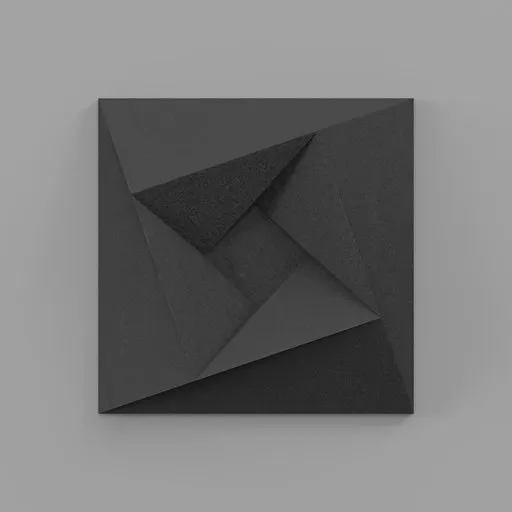 3D model of a geometric acoustic foam panel for studio soundproofing, compatible with Blender 3D rendering.