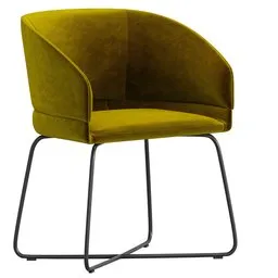 "Get ready to elevate your interior design game with the Caleto chair by Soft Line. This stunning 3D model features a vibrant yellow seat and sleek black frame on a textured base, ideal for any store website or cocktail bar. With high resolution and unwrapped for easy use, this chair is perfect for adding a touch of modern elegance to your virtual space."