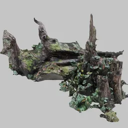 Photoscan forest element dead tree root