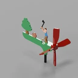 Wood Chopper Whirligig