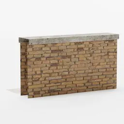 Brick wall roof end 2x1