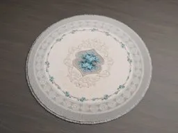 Intricate circular Persian rug 3D model, optimized for Blender with detailed patterns and textures.