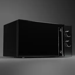 Detailed 3D Blender model of a sleek black microwave, perfect for kitchen rendering and design visualization.