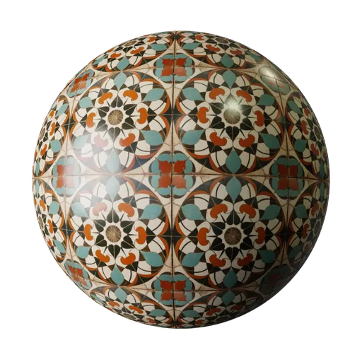 Vintage Circular Mosaic Tiles