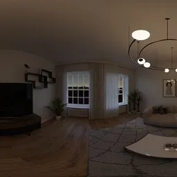 Modern Livingroom Night unclipped