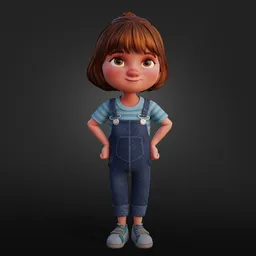 Stylized cartoon kid character