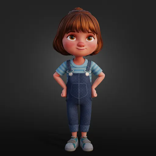 Stylized cartoon kid character