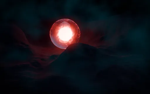 Glowing Orb in Alien Terrain