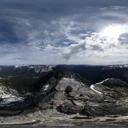 Mountain Top Cloudy Sunny Sky