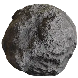 High-quality 2K PBR Gray Stone material texture with metallic sheen and detailed roughness for 3D rendering and VR.