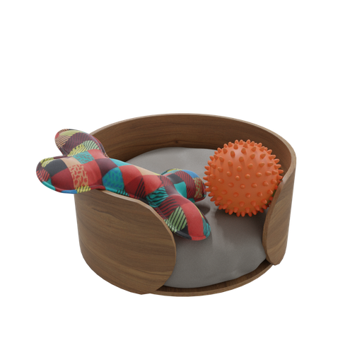 Thumbnail: Dog bed with toys