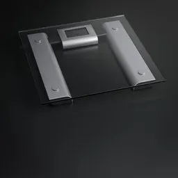 Realistic digital rendering of a modern bathroom scale for Blender 3D modeling projects.