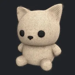 Soft knitted plush cat toy