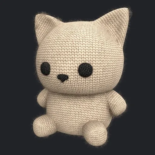 Soft knitted plush cat toy