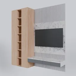Modern Marble TV Wall Unit