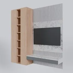 Modern Marble TV Wall Unit