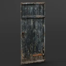 Aged plank wooden door