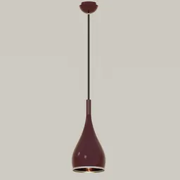 High-quality 3D Blender model of a modern pendant ceiling lamp in burgundy.