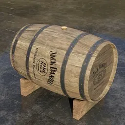 "Highly detailed 3D render of a 225 Lts wooden Barrel Jack Daniels Whiskey N°7 for Blender 3D. This model features an emissive attribute and is perfect for restaurant and bar scenes. Created by Jenő Barcsay."
