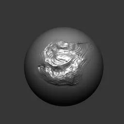 3D Blender sculpting brush for realistic metal damage effects with detailed surface scratches.