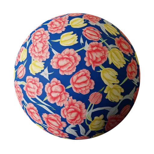 High-resolution floral pattern for 3D rendering, seamless PBR design for realistic texture mapping in Blender.