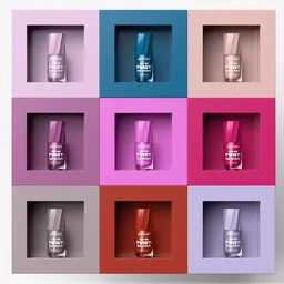 Nail enamel on coloured wall