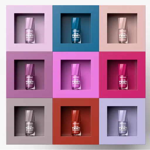 Nail enamel on coloured wall