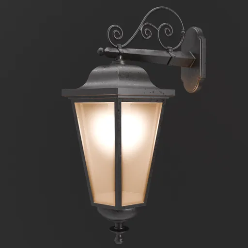 High-quality 3D-rendered vintage-style wall lamp for interior design, compatible with Blender software.