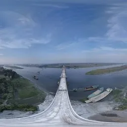 Panoramic View of Bridge and River