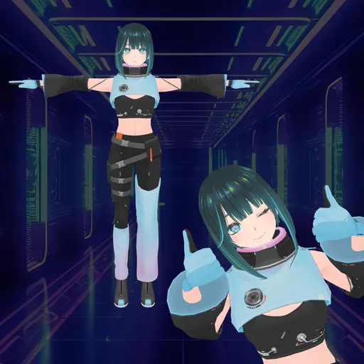 Anime Sci-fi Girl (Rigged/Animated)