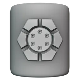 Detailed 3D sculpting brush imprint for mechanical surface enhancement in Blender modeling.