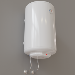 Realistic 3D model of an 80L electric water heater, optimized for Blender with minimal polygons.