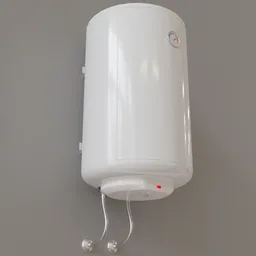 "80L wall-mounted electric water heater 3D model for Blender 3D. Realistic design with low polygon count. Perfect for household appliances scenes."