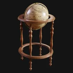 Faux Antique Standing Globe