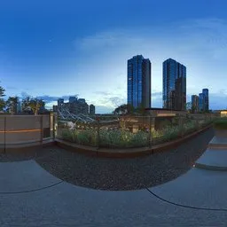 Small stone platform at night