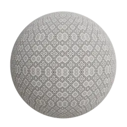 Floral and quatrefoil motifs wallpaper