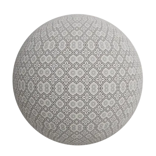 Floral and quatrefoil motifs wallpaper