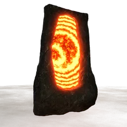 Intricate Blender 3D model of a glowing, mystical portal with a stone frame and a fiery vortex, surrounded by fog.