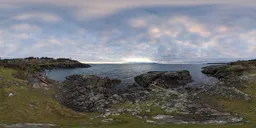 Rocky Coast Cloudy Sunrise