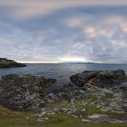 Rocky Coast Cloudy Sunrise
