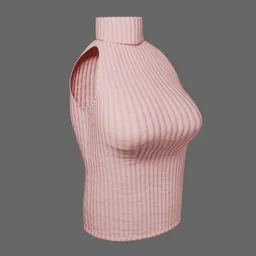 Sleeveless Turtleneck Top (Pink)