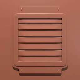 3D model of vent shape applied using industrial-style Air Vent Brush for Blender sculpting.
