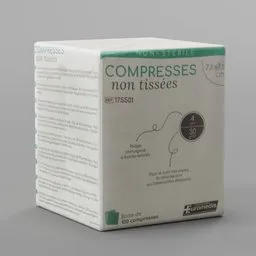 Compresses non tissees cardboard box