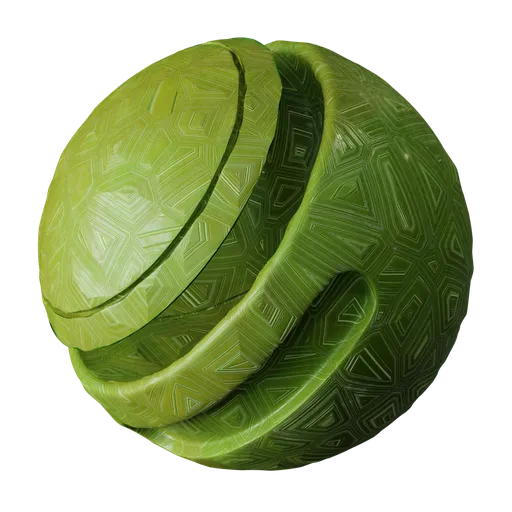 High-quality PBR Turtle Shell material suitable for Blender 3D and other applications, featuring a procedural texture.