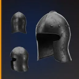 Medieval barbut helmet