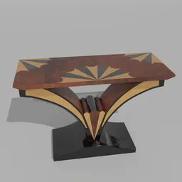 Birdseye maple Art Deco table