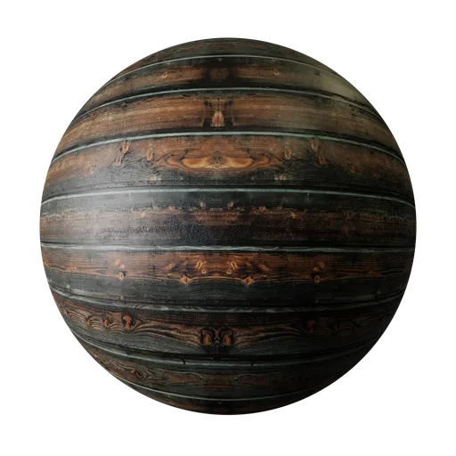 Realistic wooden plank texture for 3D modeling in Blender, suitable for PBR rendering in various applications.